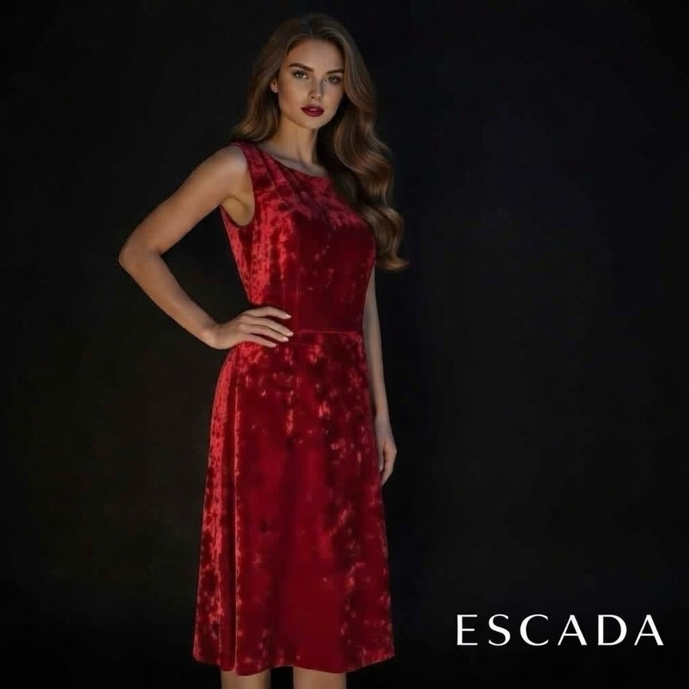 Escada Crushed Velvet Dress NWT 40 - Picture 1 of 10